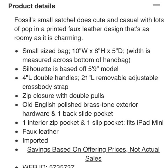 ⭐️NEW Fossil Fiona Chevron Satchel - Picture 7 of 8